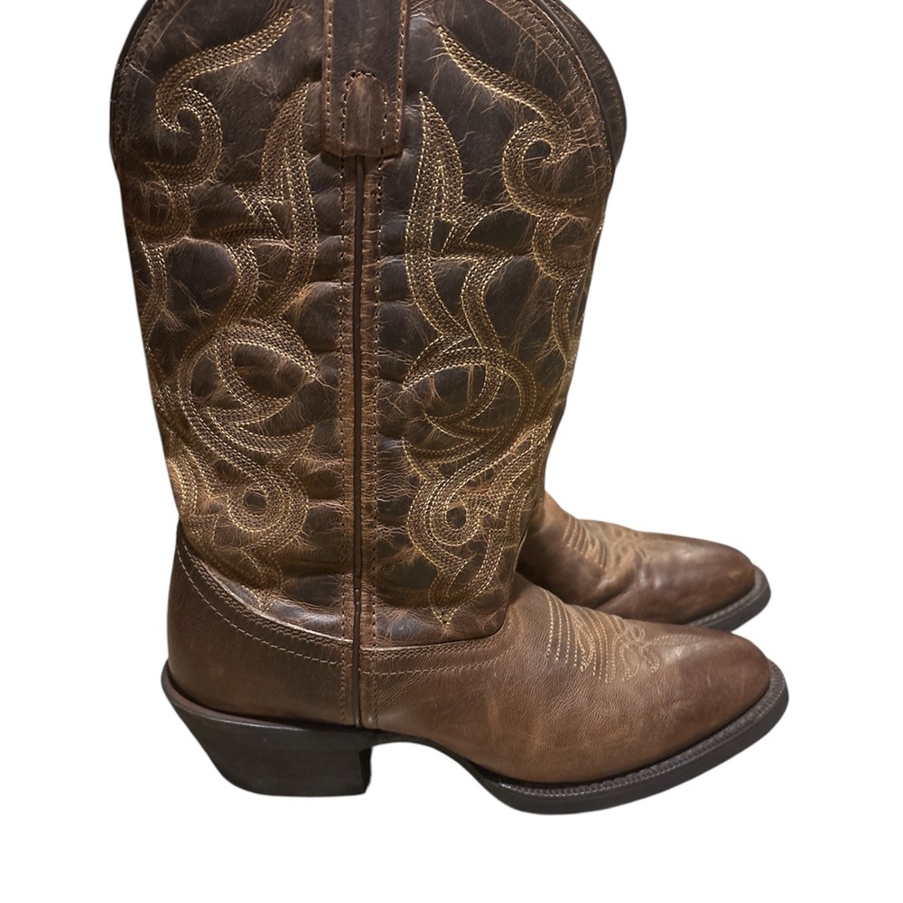 Laredo Cowboy Maddie Boots Distressed Brown Round Toe - Women’s Size 6 Wide